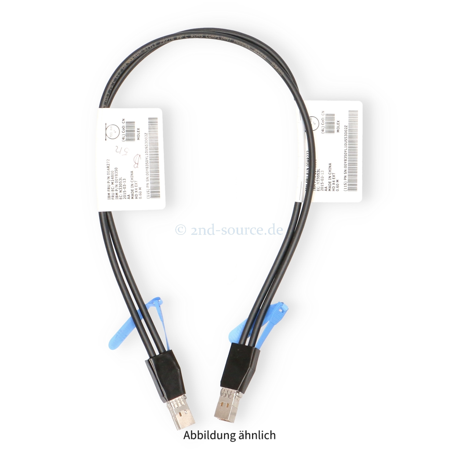 IBM 0.60m 12G Mini SAS SFF-8644 to SFF-8644 Cable 00AR272 00Y8350